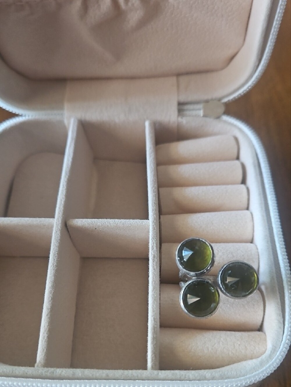 5 For $15 Green Trio Stone Silver Ring - Women's Fashion Jewelry - Picture 2 of 3